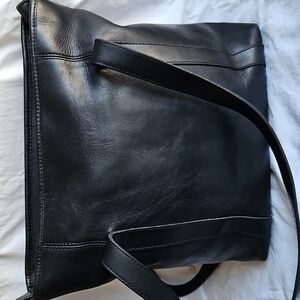 M. London leather shoulder bag